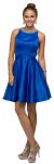 Jeweled Collar Scoop Neck Short Homecoming Party Dress in Royal Blue